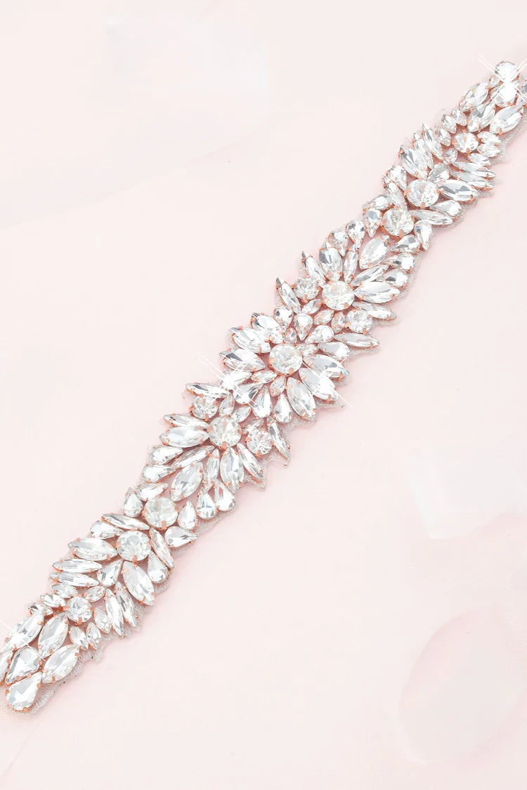 Matilda Crystal Belt in Rose Gold B063RG