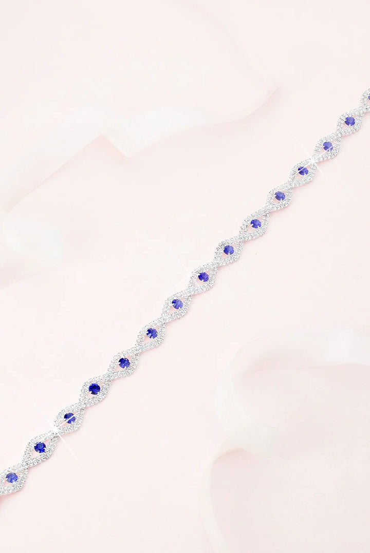 Cleo Crystal Belt B019 Blue