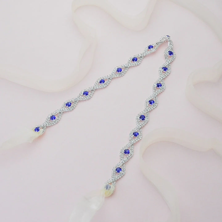 Cleo Crystal Belt B019 Blue