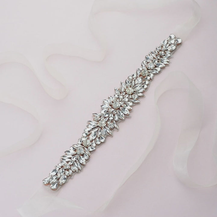 Matilda Crystal Belt in Rose Gold B063RG