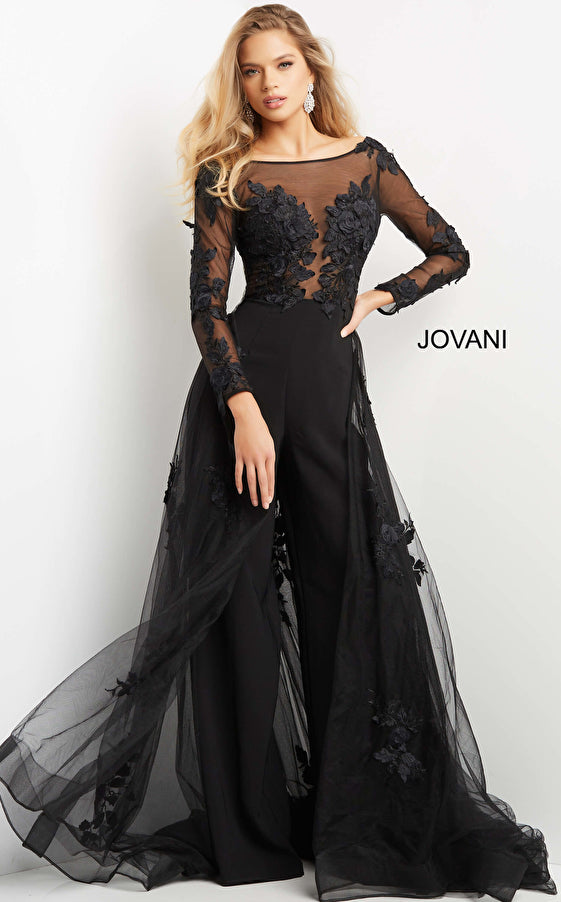 fitted lace wedding dress Jovani 06609