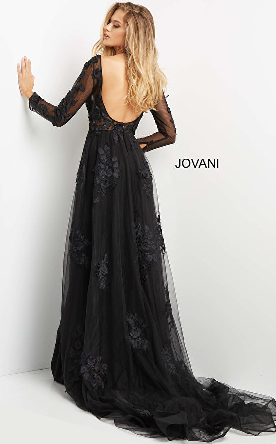 Jovani Black Lace Prom Dress